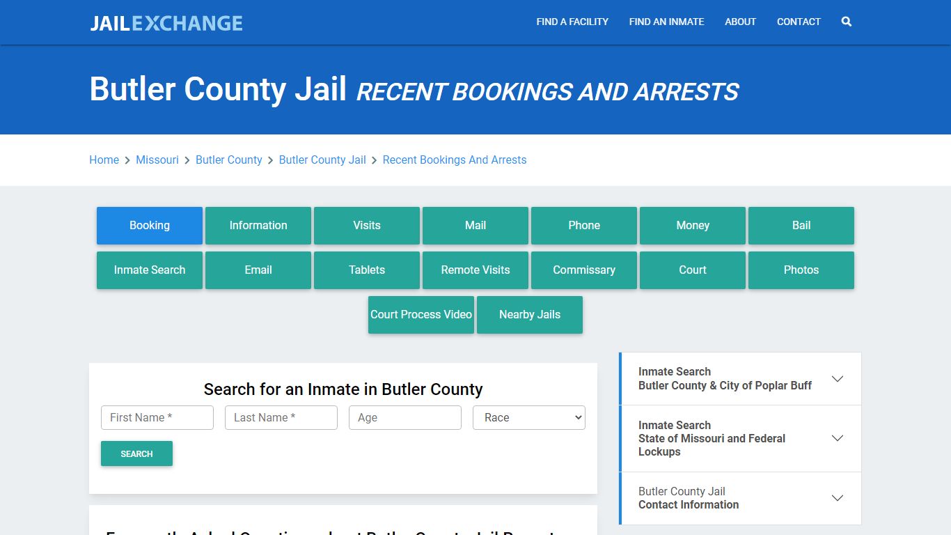 Butler County Jail MO Recent Arrests and Bookings - Jail Exchange